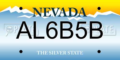 AL6B5B Nevada License Plate