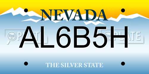 AL6B5H Nevada License Plate
