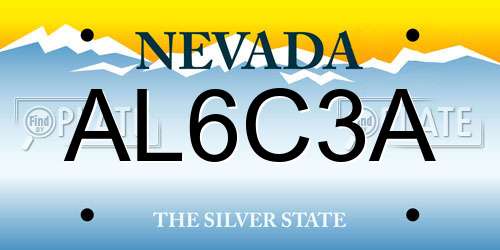 AL6C3A Nevada License Plate