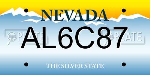 AL6C87 Nevada License Plate