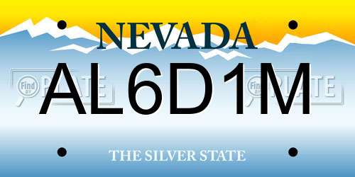 AL6D1M Nevada License Plate