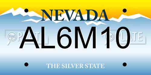 AL6M10 Nevada License Plate