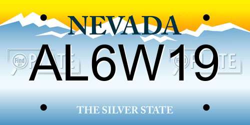AL6W19 Nevada License Plate