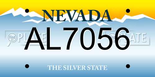AL7056 Nevada License Plate