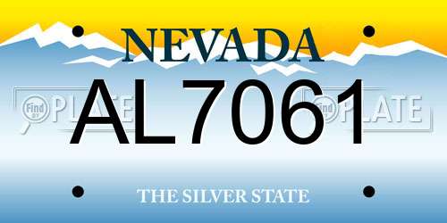 AL7061 Nevada License Plate