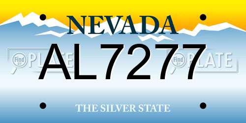 AL7277 Nevada License Plate