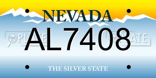 AL7408 Nevada License Plate