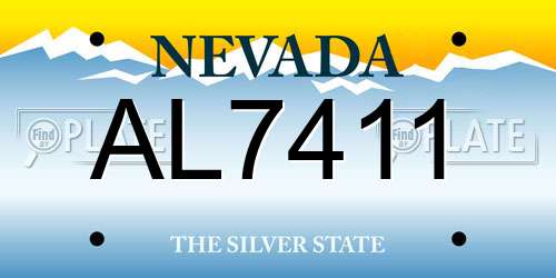 AL7411 Nevada License Plate