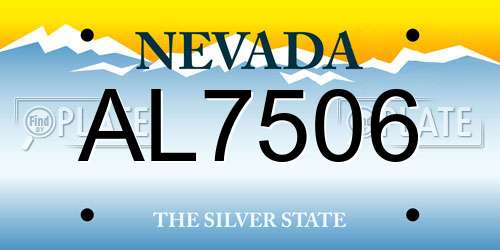 AL7506 Nevada License Plate