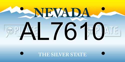 AL7610 Nevada License Plate