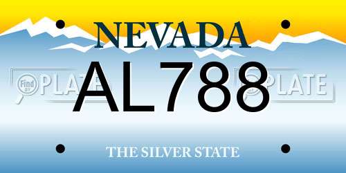 AL788 Nevada License Plate