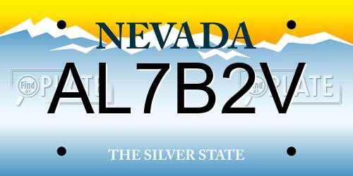 AL7B2V Nevada License Plate