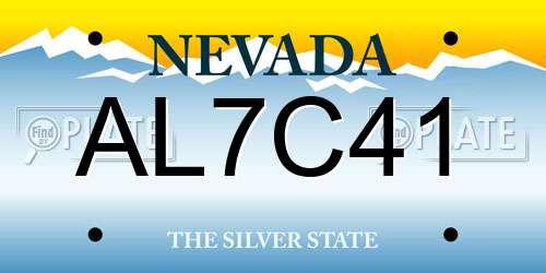 AL7C41 Nevada License Plate