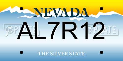AL7R12 Nevada License Plate