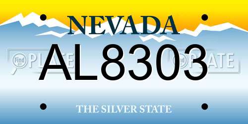 AL8303 Nevada License Plate