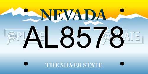 AL8578 Nevada License Plate