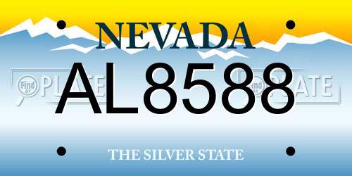 AL8588 Nevada License Plate