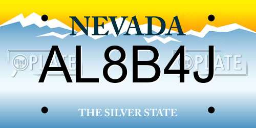 AL8B4J Nevada License Plate