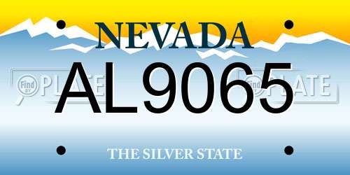 AL9065 Nevada License Plate