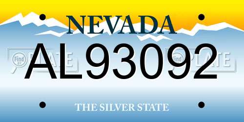 AL93092 Nevada License Plate