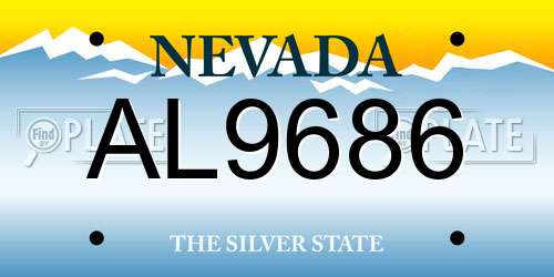 AL9686 Nevada License Plate