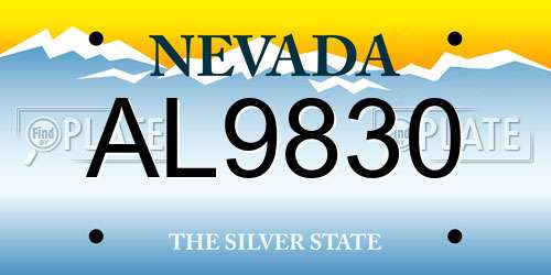 AL9830 Nevada License Plate