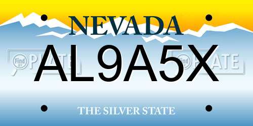 AL9A5X Nevada License Plate