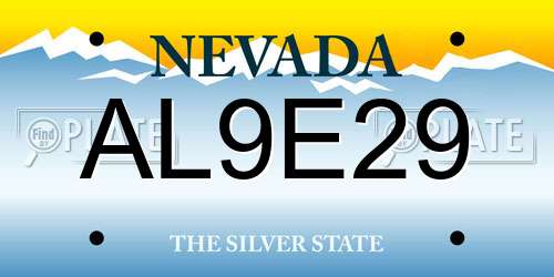 AL9E29 Nevada License Plate