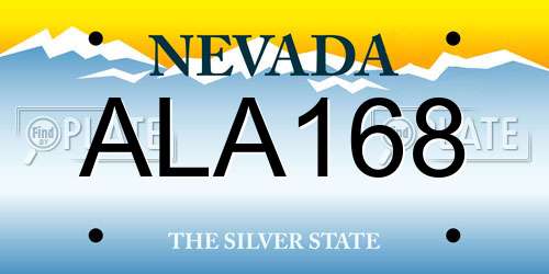 ALA168 Nevada License Plate