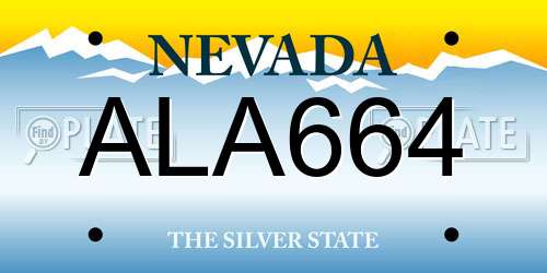 ALA664 Nevada License Plate