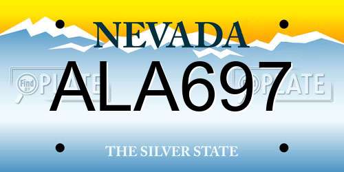 ALA697 Nevada License Plate