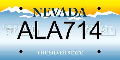 ALA714 Nevada License Plate