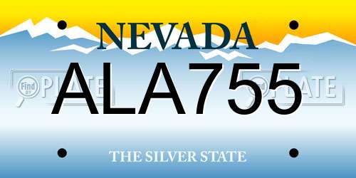 ALA755 Nevada License Plate