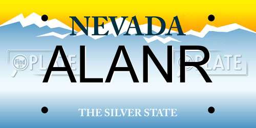 ALANR Nevada License Plate