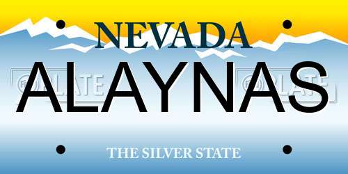 ALAYNAS Nevada License Plate