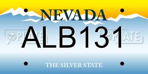 ALB131 Nevada License Plate