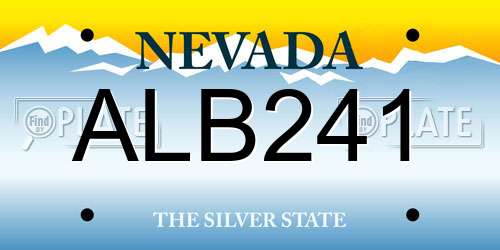 ALB241 Nevada License Plate