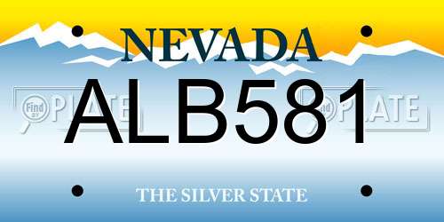 ALB581 Nevada License Plate