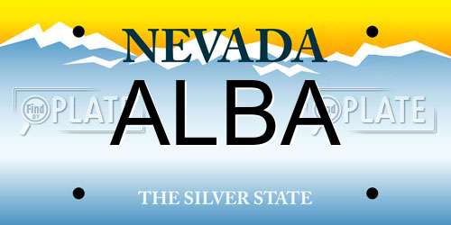 ALBA Nevada License Plate