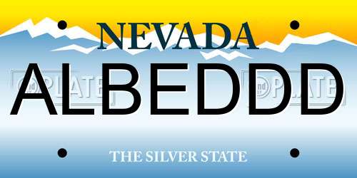 ALBEDDD Nevada License Plate