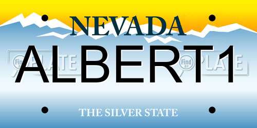ALBERT1 Nevada License Plate