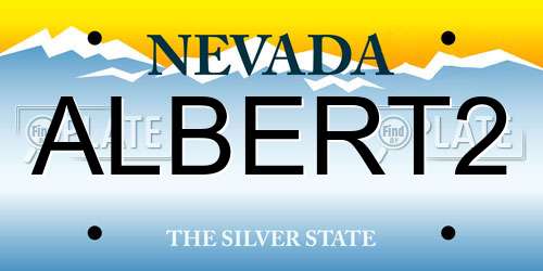 ALBERT2 Nevada License Plate