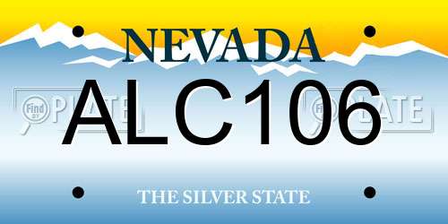 ALC106 Nevada License Plate