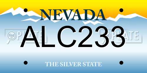ALC233 Nevada License Plate