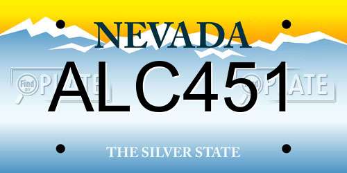 ALC451 Nevada License Plate