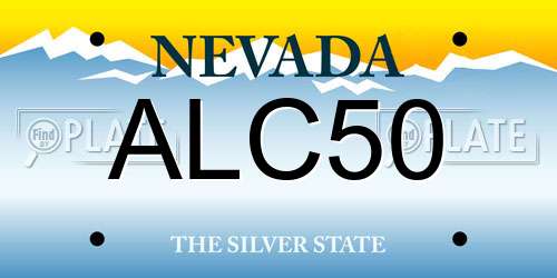 ALC50 Nevada License Plate
