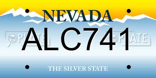 ALC741 Nevada License Plate