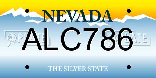 ALC786 Nevada License Plate
