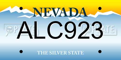 ALC923 Nevada License Plate