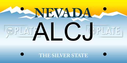ALCJ Nevada License Plate